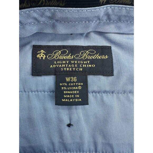 Brooks Brothers Shorts Mens 36 Navy Advantage Chino Stretch Flat Front Casual - Picture 4 of 11